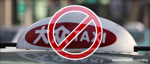 Don't use taxis in China for pax/crew ground transportation